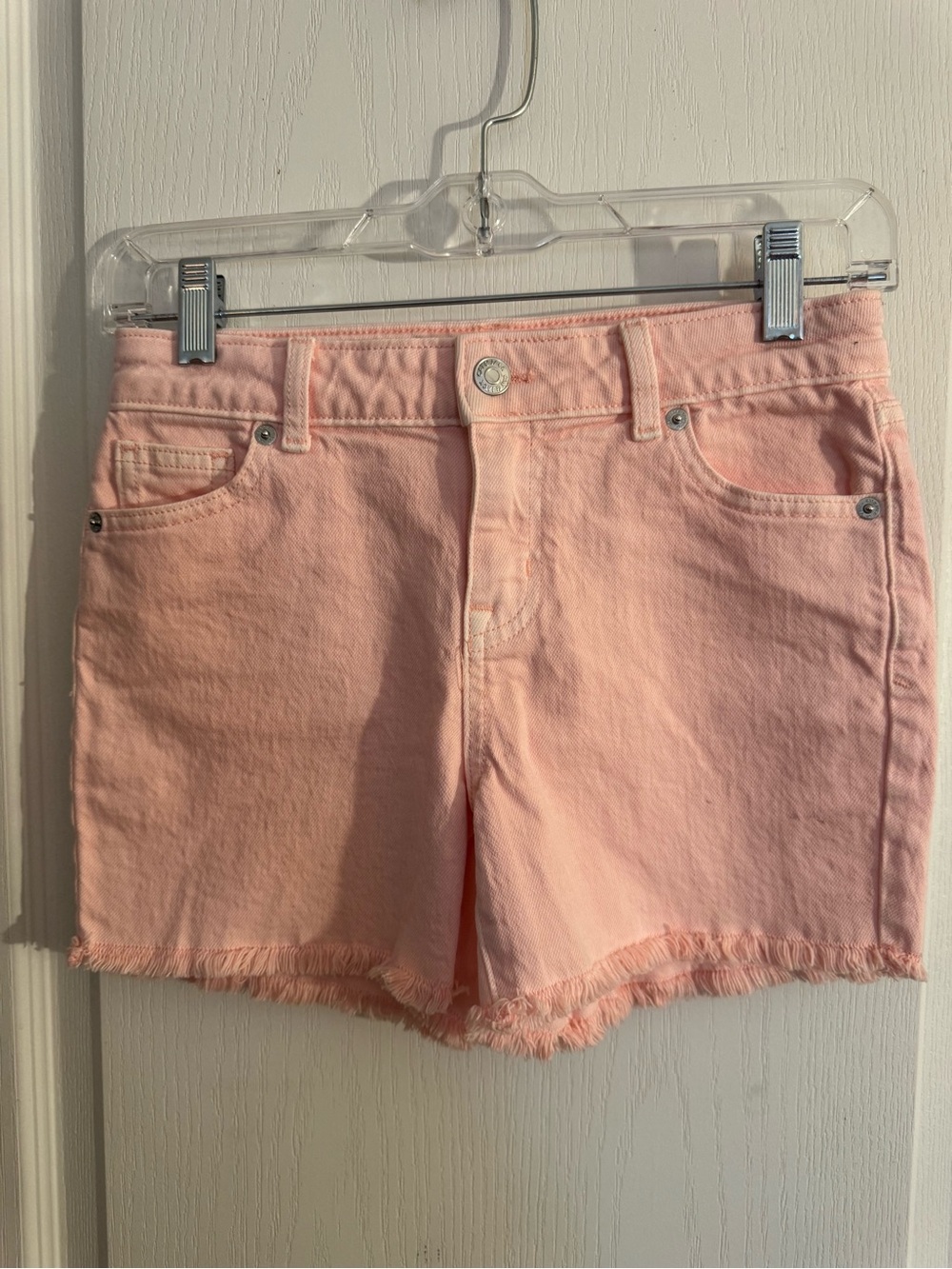 Cat & Jack Soft Pink Denim Frayed Hem Shorts
